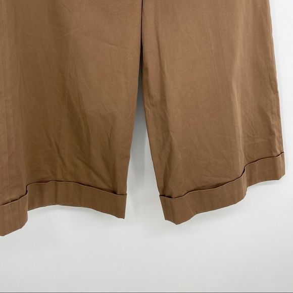 Larry Levine Brown Wide-Leg Stretch Capri Pants | Size 8 - Picture 5 of 9